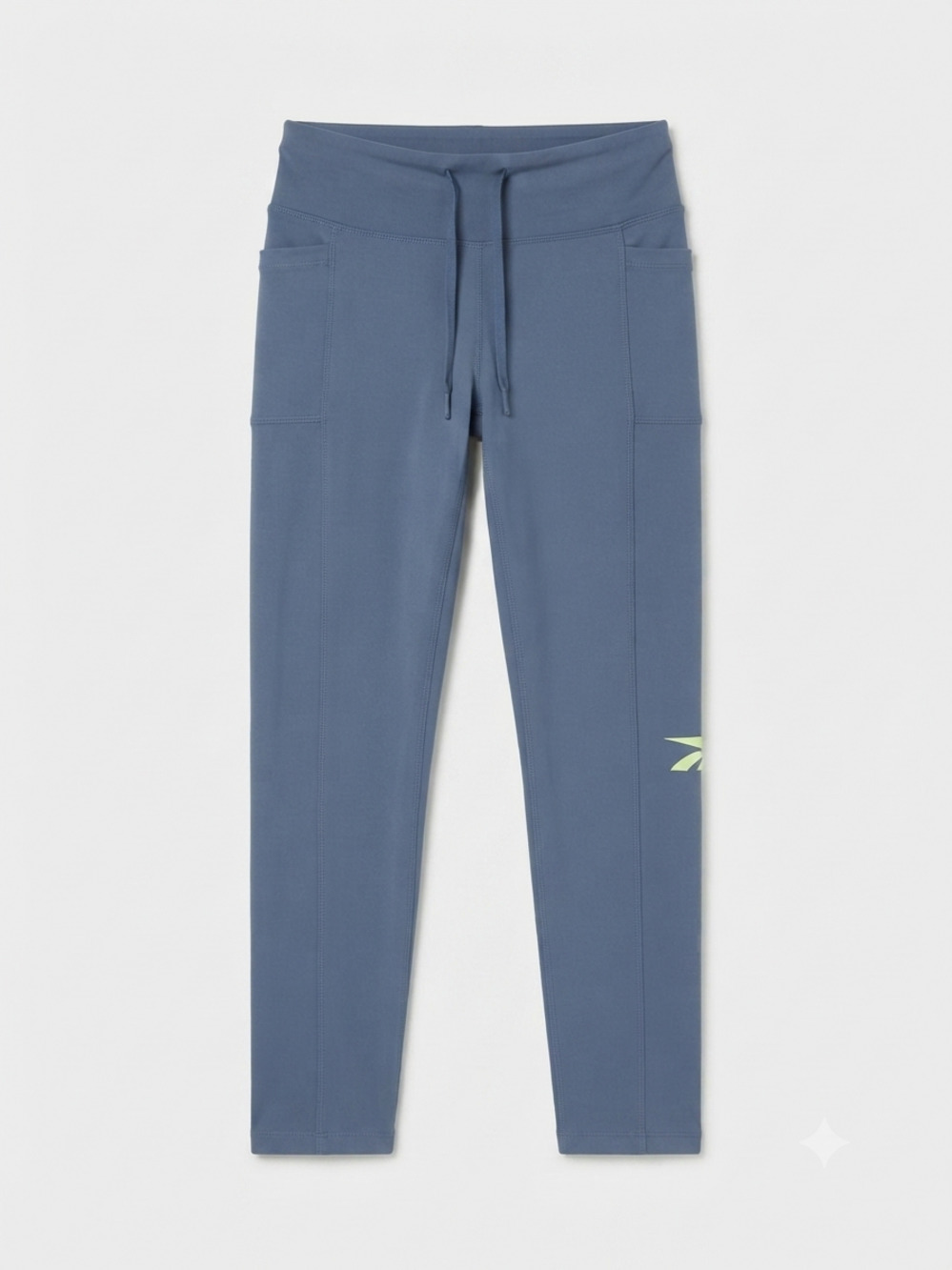 Reebok navy high waist leggings with drawstring and side pockets FLAW
